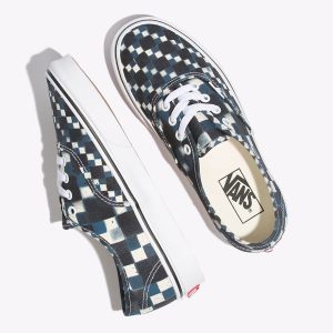 Vans Bayan Spor Ayakkabı Double Check Authentic Siyah/Mavi Outlet | 77109-101